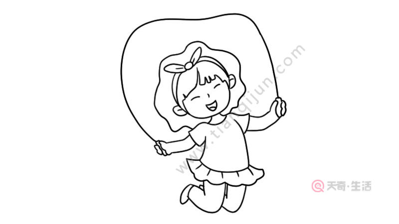 How to draw a girl skipping rope on Childrens Day(图3) How to draw a girl skipping rope on Children's Day