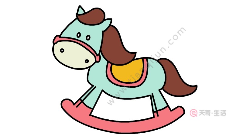 Childrens simple drawing tutorial of a wooden horse Step by step drawing of a childrens wooden horse(图1) Children's simple drawing tutorial of a wooden horse